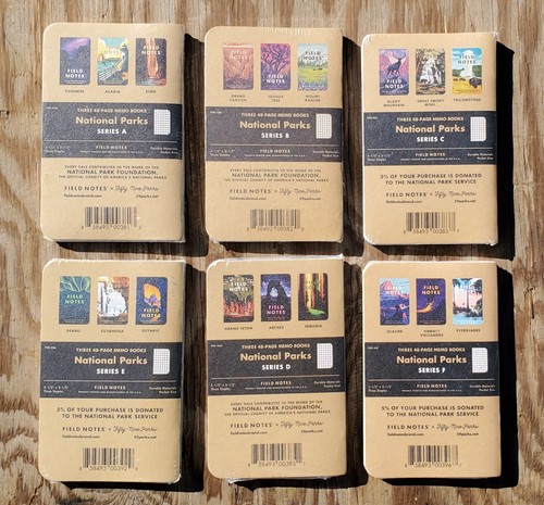 Field Notes National Parks FNC-43 Lot Complete Set Six Packs 18 Parks - Picture 3 of 4