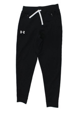 Under Armour Boys Elastic Drawstring Waist Straight Leg Sweatpants Black Size M