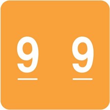 Acme Compatible "9" Numeric Labels, Laminated Stock, 1-1/2" X 1-1/2" Individual