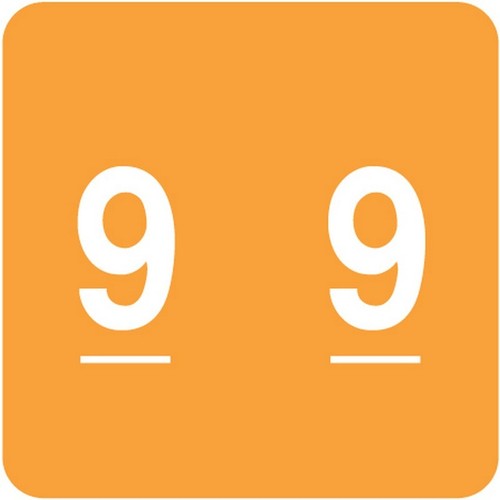 Acme Compatible "9" Numeric Labels, Laminated Stock, 1-1/2" X 1-1/2" Individual - Picture 1 of 1