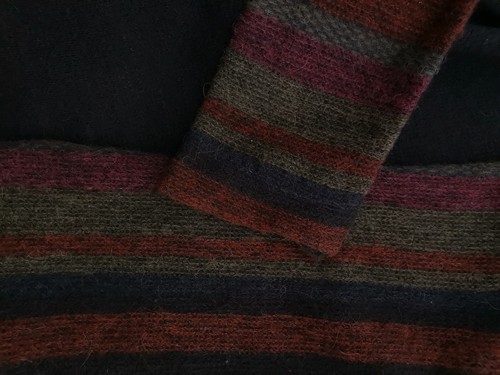 Sarah Pacini Size 38/40 Brown Tied Cardigan Long Sleeve Stripes Fine Knit - Picture 5 of 5