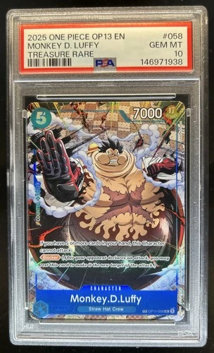 2025 One Piece A Fist of Divine Speed Monkey.D.Luffy Uncommon #OP11-058 PSA 10