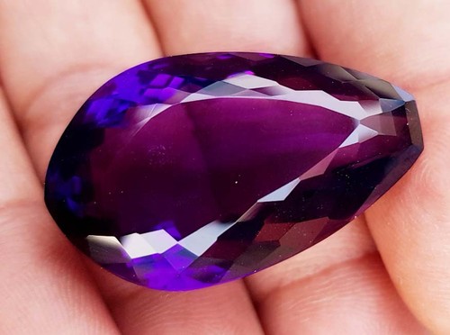 65 kt natürlicher lila Amethyst ausgefallene Form geschliffen Anhänger Größe loser Edelstein - Bild 2 von 8