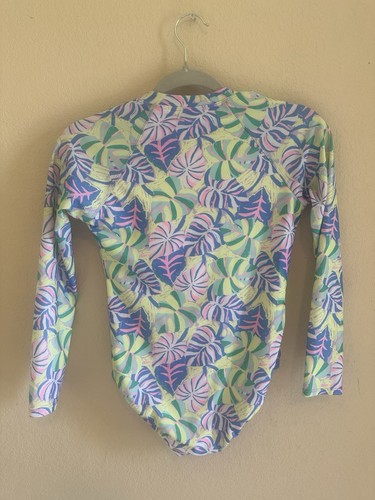 Wonder Nation Girls Long Sleeve Zip-Up Crewneck One Piece Swim Suit Size 10 - Picture 5 of 6