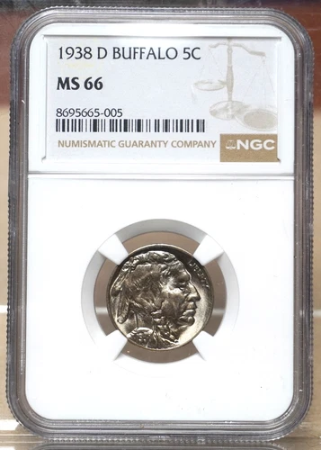1938-D BUFFALO NICKEL NGC MS66 665005