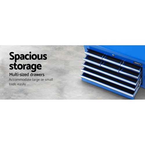 Giantz 9 Drawer Tool Box Chest Cabinet Toolbox Storage Garage Organiser Set - Picture 5 of 42