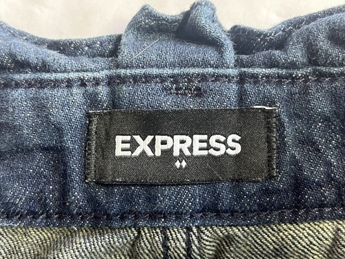 Express Jean Shortie Shorts Womens Size 2 Super High Rise Stretch Paper bag - Picture 8 of 12