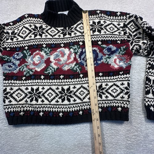 Vintage Reference Point Sweater Women’s Medium Floral Roses Grandma - Picture 7 of 9