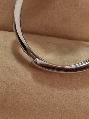 Blue Opal 7x5mm & Simulated CZ's, 14K White Gold Plate Sterling Silver 925, sz 7 - Picture 7 of 13