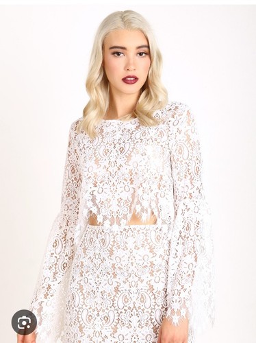 Neu mit Etikett For Love And Lemons Vika Cropped-Top Gr. XS Spitze elfenbeinfarben - Bild 3 von 14