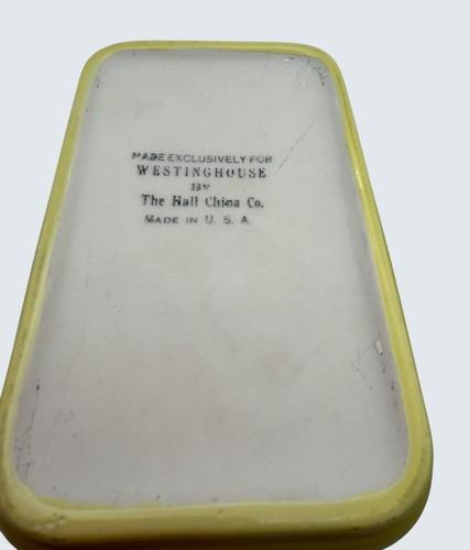 Vintage Hall China Yellow Refrigerator Butter Dish for Westinghouse Rectangular - Picture 7 of 10