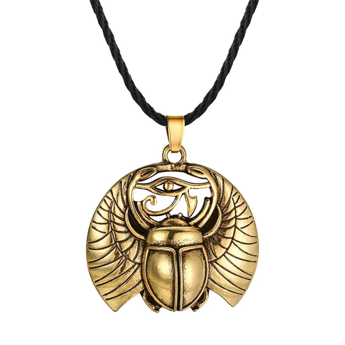 Collar Escarabajo Escarabajo Antiguo Egipto Colgante Símbolo Collar Joyería - Imagen 4 de 6