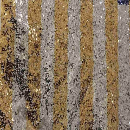 FIESTA Striped Sequin Fabric on Mesh Material ,2-Way Stretch, 52 Inch. In Width, - Picture 17 of 23