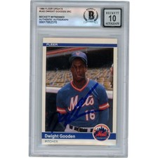 Dwight Gooden Autographed 1984 Fleer Update #U43 Slab Trading Card Beckett 50639