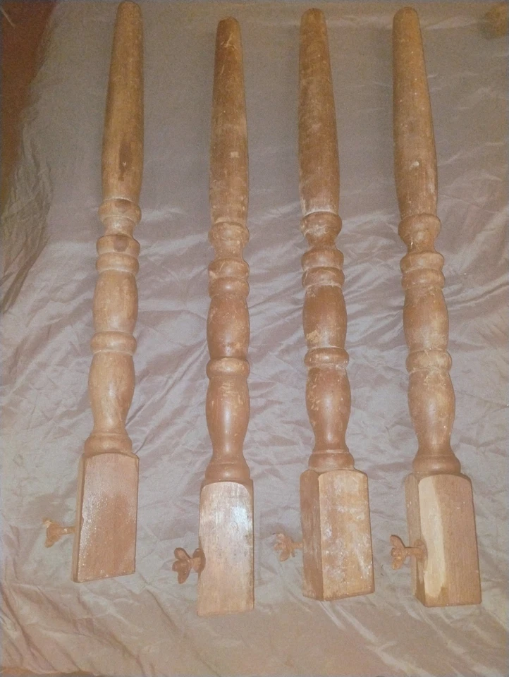 4 husillos/banzadores de madera vintage 29" x 1 3/4" GA43 Foto 4 de 4