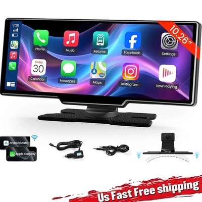 10.26'' 2K Car Portable Wireless Apple CarPlay Android Auto Touch Screen Radio FM