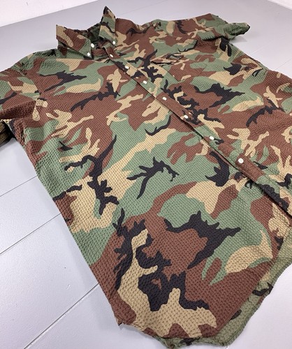Classic Fit Seersucker surplus Camo Polo Ralph Lauren men’s Sz 2XL button-down - Picture 2 of 12