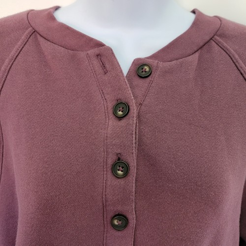 Madewell Betterry Mauve Relaxed Fit Henley Sweatshirt Knöpfe Größe Small - Bild 4 von 8
