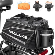 Hard Shell Bike Rear Rack Bag 12L Bicycle Pannier Trunk with Rain Cover Luggage