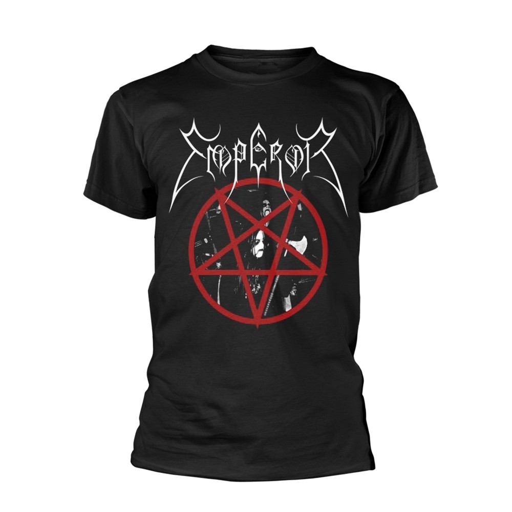 ЧЕРНАЯ футболка EMPEROR - PENTAGRAM 2014, принт спереди и сзади, размер X-Large