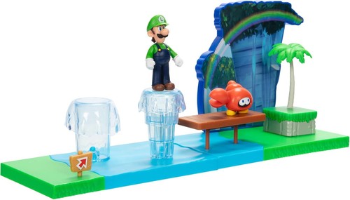 SUPER MARIO Diorama AGUAS BRILLANTES Con Figura LUIGI Y GRANCHIO Jakks Pacific - Imagen 1 de 2