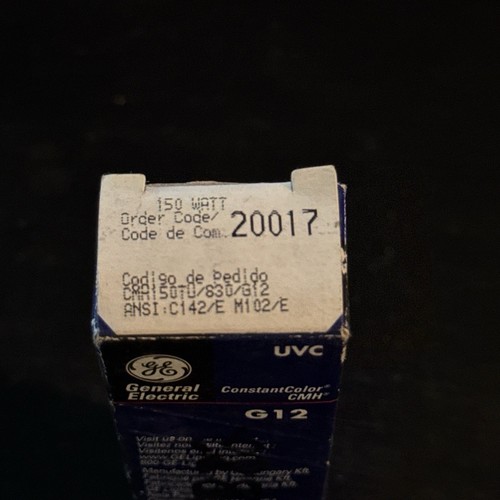 General Electric 20017 CMH G12 CMI 50TO/830/G12 UVC Control Long Life - Picture 6 of 6