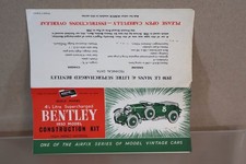 AIRFIX 1:32 SCALE HEADER CARD for 1930 BENTLEY 4 1/2 LITRE SUPERCHARGED CAR op