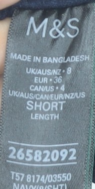 Marks and Spencer Damen Blau Leinenhose Größe 8 - Bild 3 von 12
