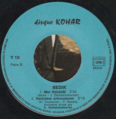 BEDIK Hassaguet Partser France 7" 45 EP 1971 Pop World Turkey - Imagen 4 de 4