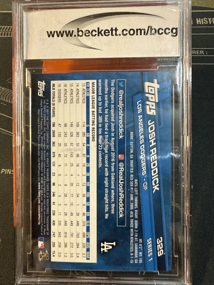 2017 Topps - Josh Reddick #329 BCCG 10 - Image 2 of 2