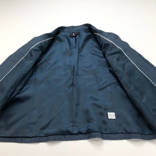 Talbots 10 MINT 100% Linen Womens Open Front Blazer Jacket Blue - Picture 4 of 13