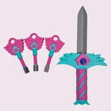 (4-Pieces) Keys & Dagger, Hide and Seek Game, 3D printed Squid Collection GAME