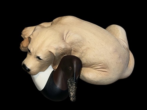 Ducks Unlimited Limited Edition Bradford Williams Yellow Lab With Duck Decoy - Picture 3 of 8