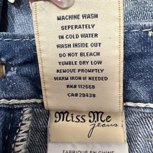 Miss Me Shorts Women 29 Blue Signature Denim Cut Off Rhinestone Distressed Booty - Picture 11 of 11