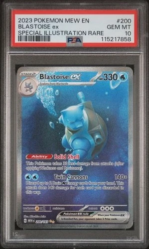 2023 POKEMON MEW EN 151 SPECIAL ILLUSTRATION RARE #200 BLASTOISE EX PSA 10