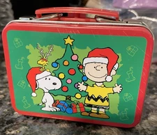 Peanuts Mini Lunchbox Christmas 2012 Peanuts Worldwide LLC Charlie Brown Snoopy