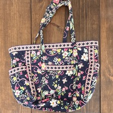 Vera Bradley Floral Blue/Pink Zip Tote Bag w/...