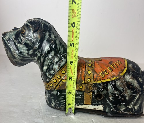 Vintage MARX TOYS Aufzieh-Blechlitho SCOTTIE DER BLINDENFÜHRHUND Spielzeug für Teile/Reparatur - Bild 18 von 18