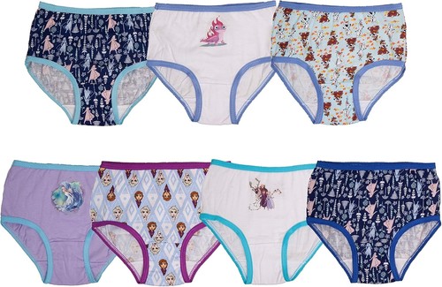 Disney Girls' Frozen 100% Combed Cotton Panty Multipacks with 4T, 7-pack