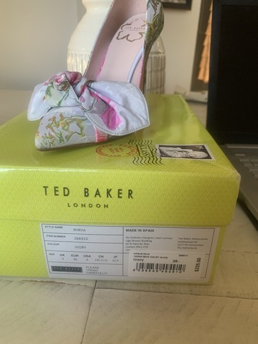 NEW Ted Baker London Ryrya Floral Bow Pointed Toe Pump Heels Women's Size 6 - Picture 3 of 8
