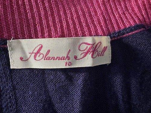 ALANNAH HILL (Size 10) 'I Want The Best Cardi' Silk Cashmere Bow Trim V Neck - Picture 2 of 10