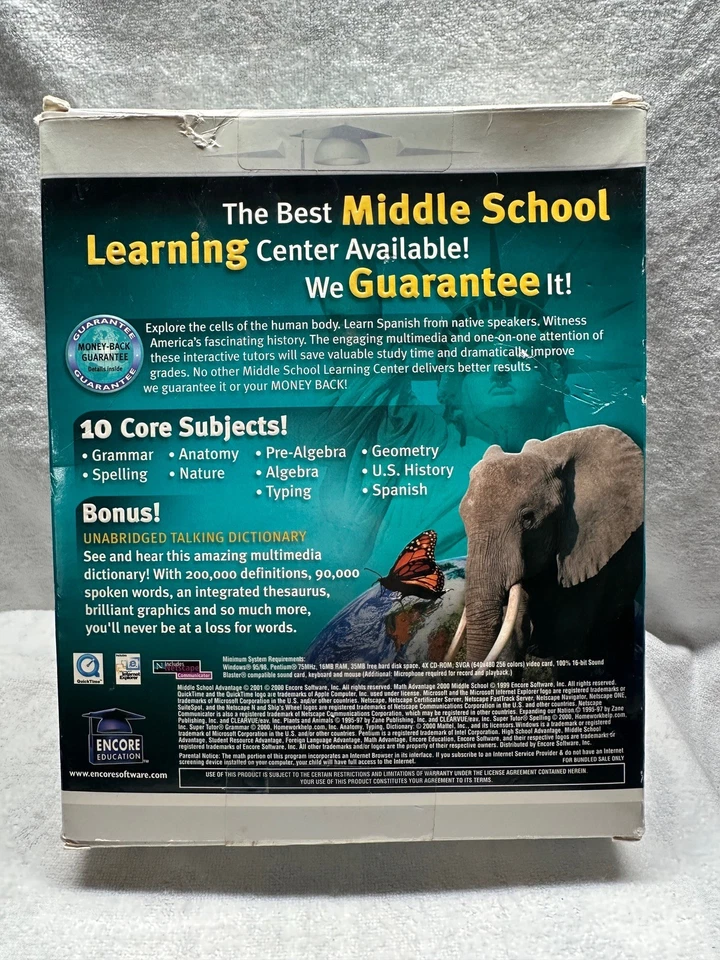 Encore Electronics Middle School Advantage 2001 Learning Software New Sealed - Image 2 of 4