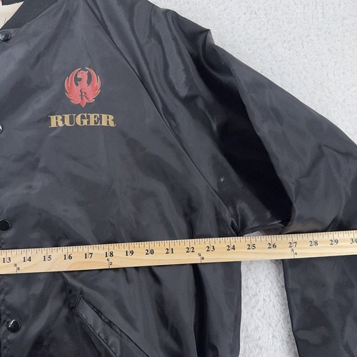 Vintage Ruger Jacket Mens XL Nylon Snap Button Satin USA Firearm 90s - Picture 7 of 9