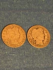1906 1915-D Barber Head Quarters Lot of 2 90% Silver Free Shipping!