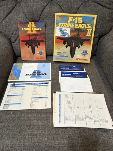 F-15 Strike Eagle II 2 IBM PC Microprose Floppy Disk Game Complete In Box CIB