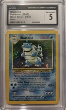 Pokémon TCG Blastoise Base Set 2 Holo Unlimited Rare CGC 5 Excellent