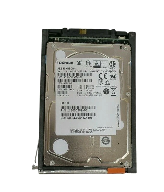 EMC 600GB 15K SAS 2.5" 6GB Hard Drive 005050846 V4-2S15-600 V6-2S15-600 VNX5300 - Image 2 of 3