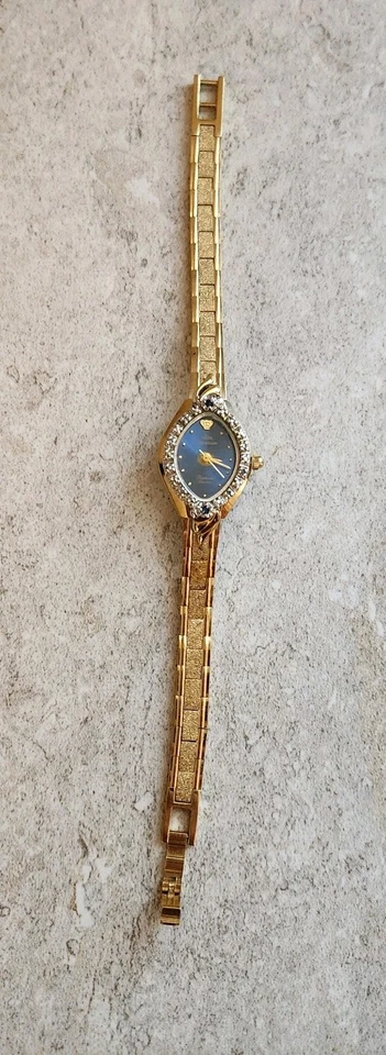 Reloj Jules Jurgensen Suizo Diamante Zafiro Bisel Cuarzo Vintage Batería Nueva Foto 3 de 4