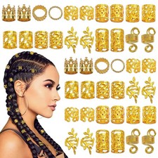 220 PCS Gold Hair Jewelry for Braids Accessories Women Girls Metal Hair Beads...