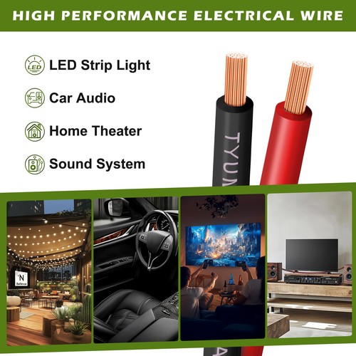 16 Gauge Wire 100FT, 16/2 AWG Red Black Hookup Electrical Wire LED Strips Ext... - Picture 7 of 7